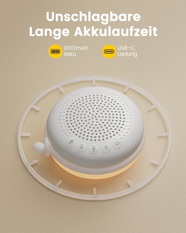 Detalle 2 de Glocusent White Noise Machine Baby mit 34 Klängen