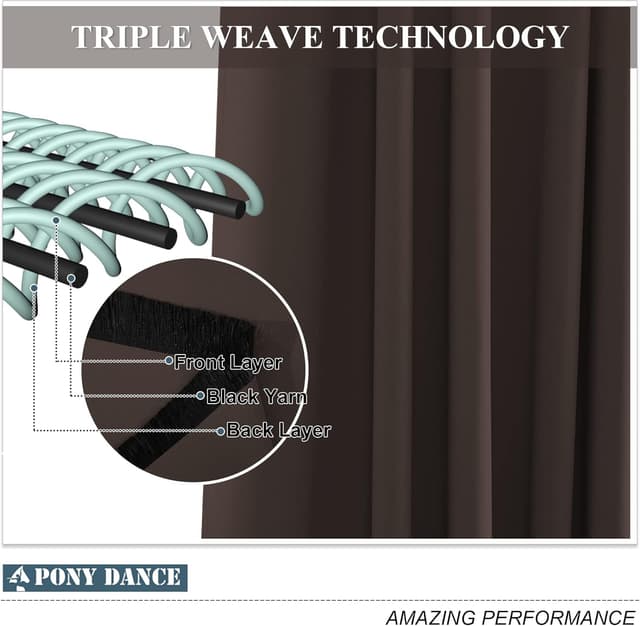 Thumbnail 5 de PONY DANCE Verdunklungsgardine 245×140 cm Braun 🪟