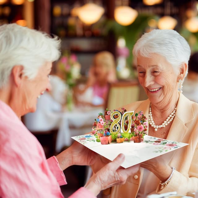 Thumbnail 2 de 3D Pop-Up Karte 80 mit Gartenmotiv