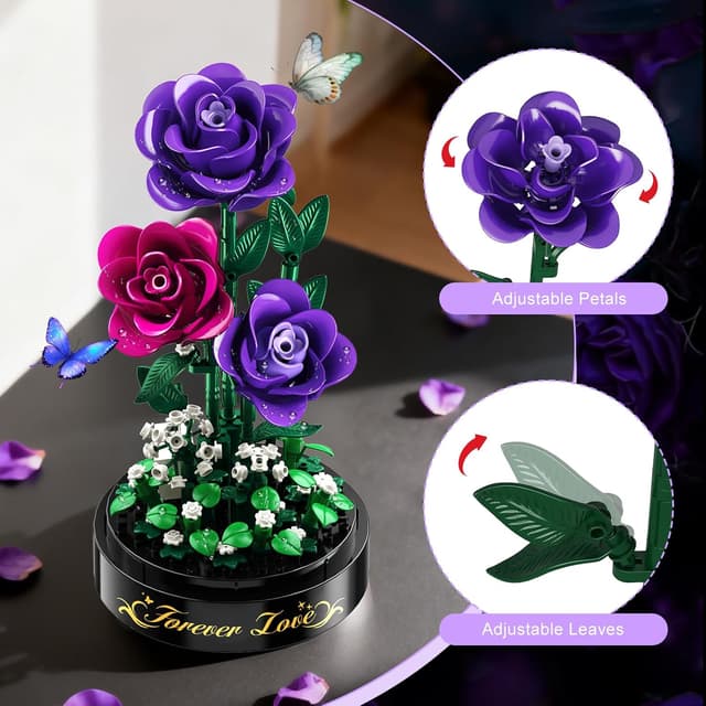 Detalle 2 de HiWEEGO Blumen Rosen Set 215 Teile LED