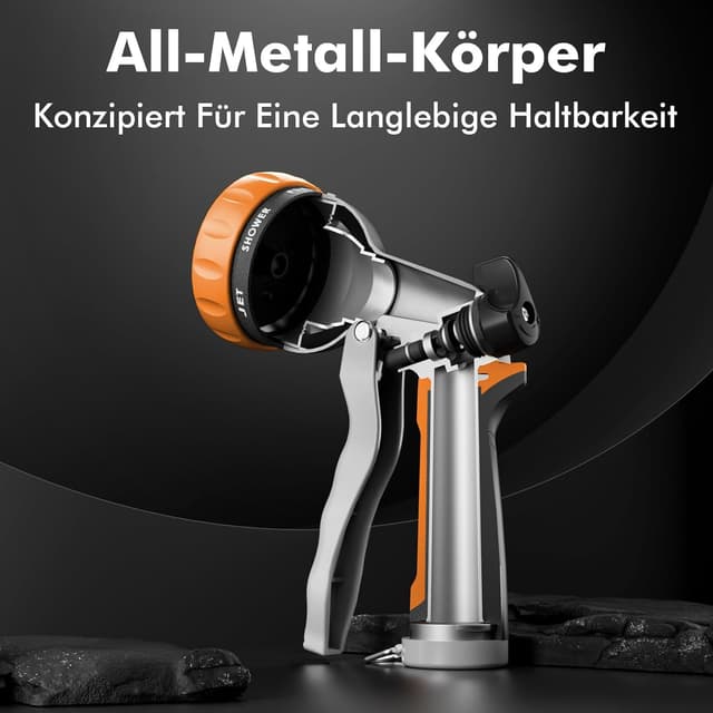 Detalle 2 de RESTMO Gartenbrause Metall Hochdruck Orange