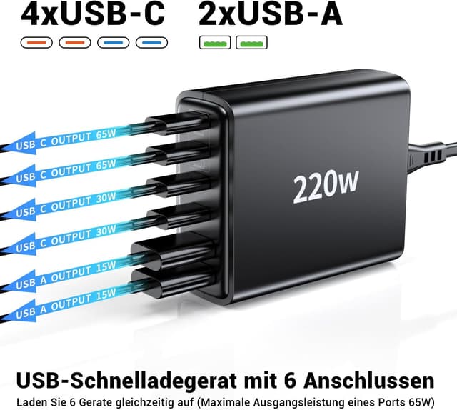 Detalle 2 de Ombrex 220W USB C Schnellladegerät