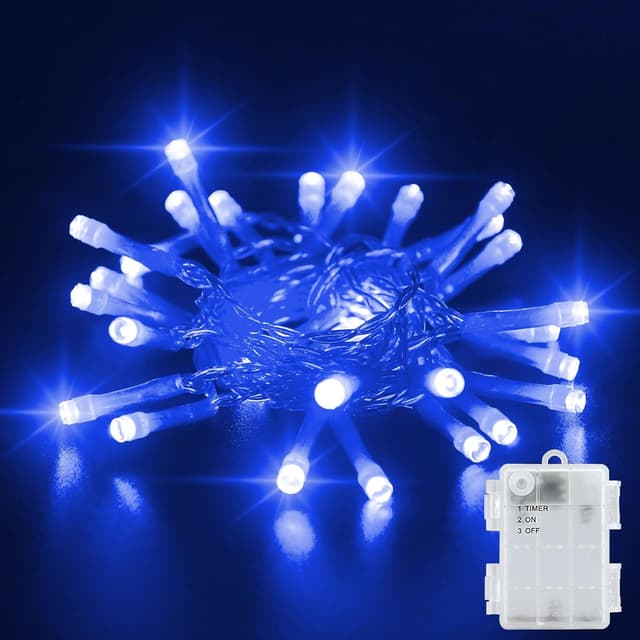 Detalle de Dalugo blue fairy lights, 30 LED 3m