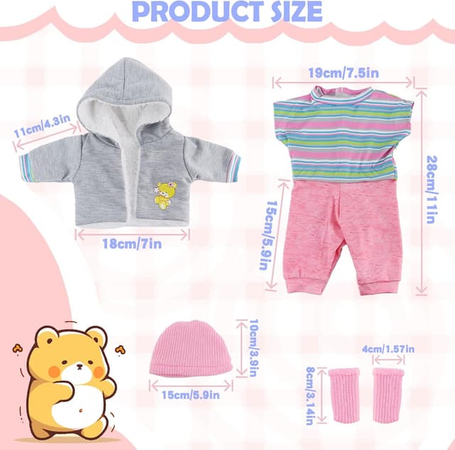 Thumbnail 1 de Baby Puppen Puppenkleidung 43 cm grau