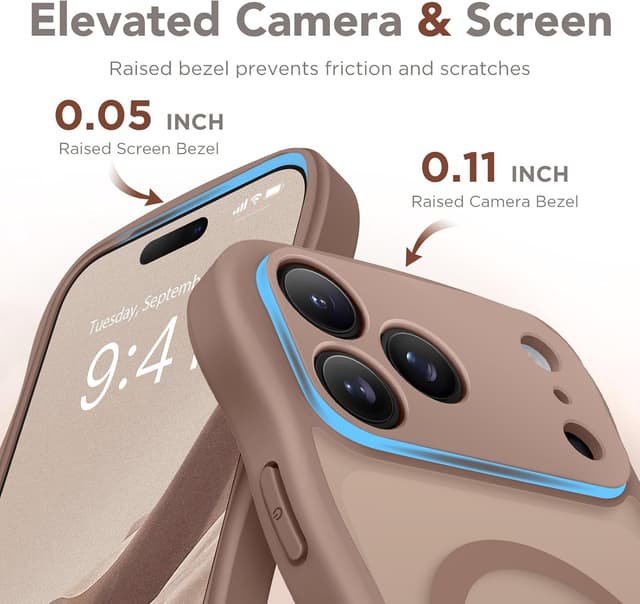 Thumbnail 6 de CAPRARO Magnetic iPhone 17 Pro Case (Brown) with Full Camera Protection