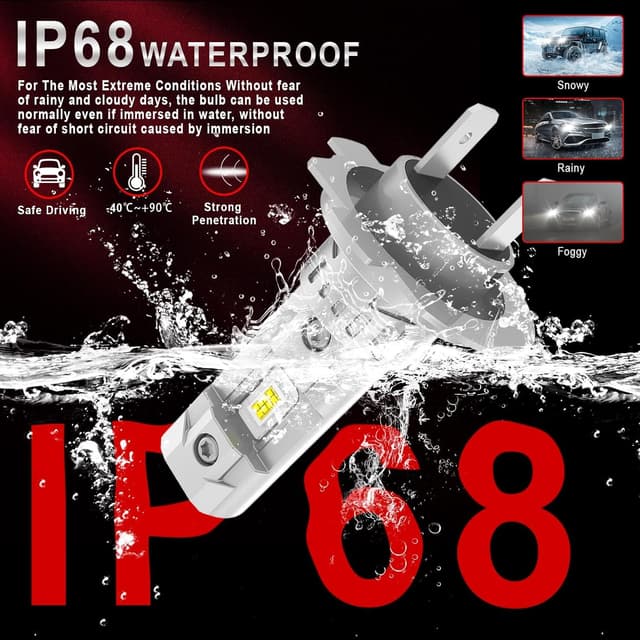 Thumbnail 6 de Kit conversion LED H7 20000 lm (80 W) 6500 K – 2 ampoules, faisceau réglable à 360°