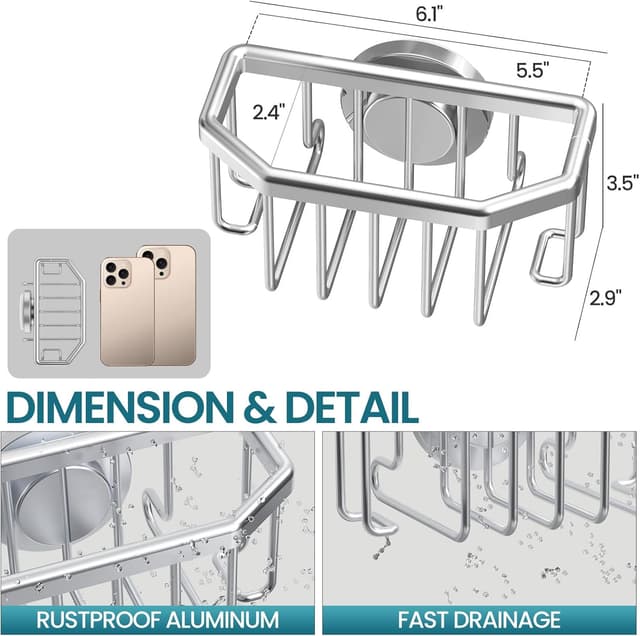 Thumbnail 4 de TAILI Sponge Holder with Strong Suction 11 lbs