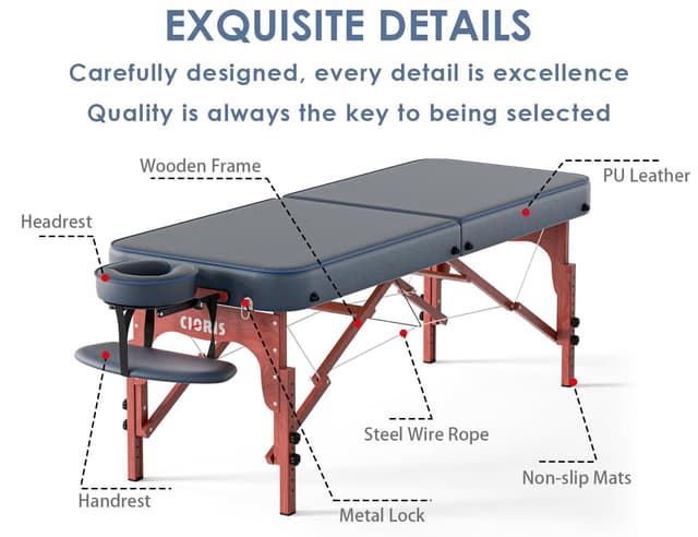 Detalle de CLORIS 84" Portable Massage Table