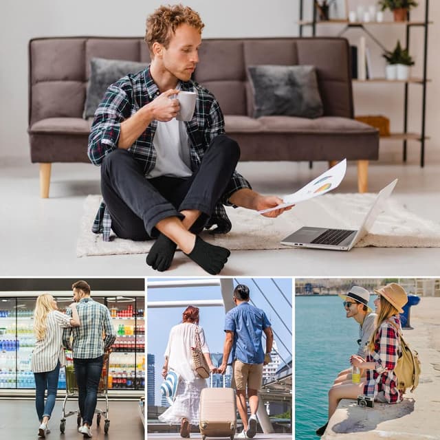 Thumbnail 6 de PUTUO Calcetines Dedos Hombre 4 Pares