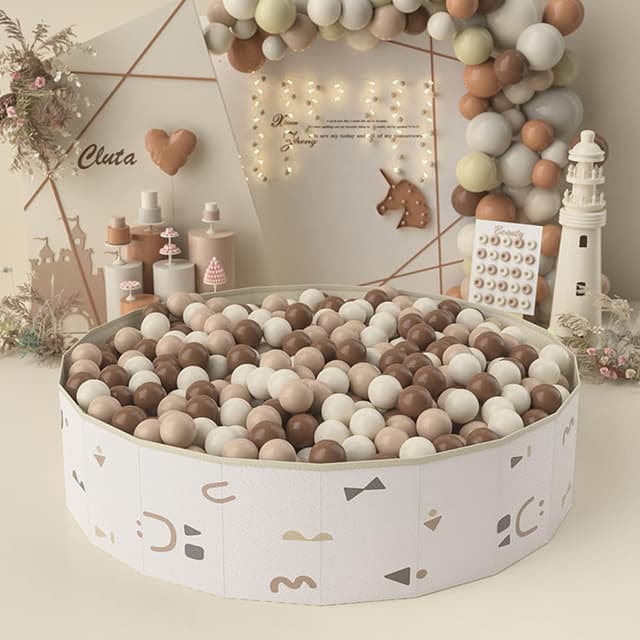 Detalle de GOGOSO 100-Piece Phthalate-Free BPA-Free Ball Pit Balls (Coffee Brown Beige) — Crush-Proof Soft Plastic