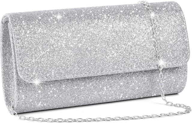 Imagen de OSDUE Kettentasche Glitzer-Clutch Silber en OfertitasTOP