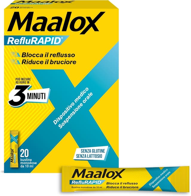 Detalle de Maalox Reflurapid 20 bustine per reflusso