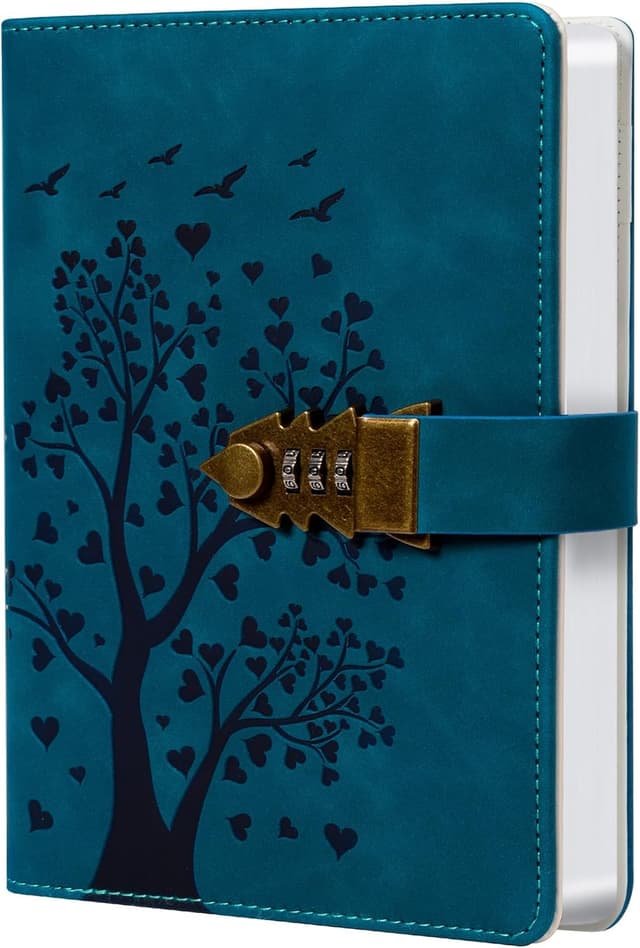 Detalle de Herzförmiges Baum Tagebuch mit Schloss