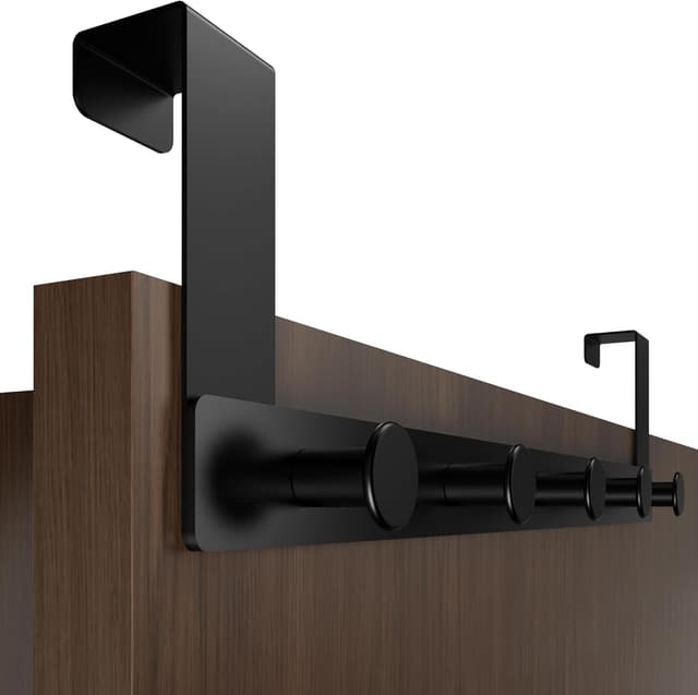 Thumbnail 6 de Menz Türgarderobe zum Einhängen aus Edelstahl mit runden Türhaken – Türhakenleiste ohne Bohren