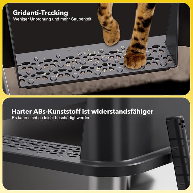 Thumbnail 6 de 2er-Set XXL Katzenklo aus Edelstahl 60×40×30 cm (37 l) – hoher Rand, offen, inkl. Streuschaufel