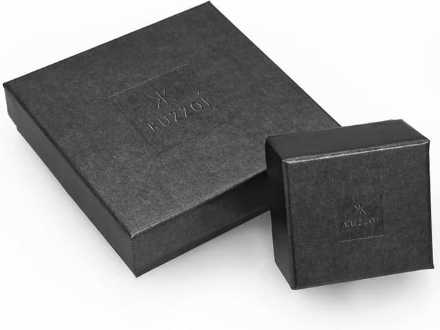 Detalle de Bague chevalière homme Kuzzoi carrée mate oxydée en argent sterling 925 massif (11 mm)