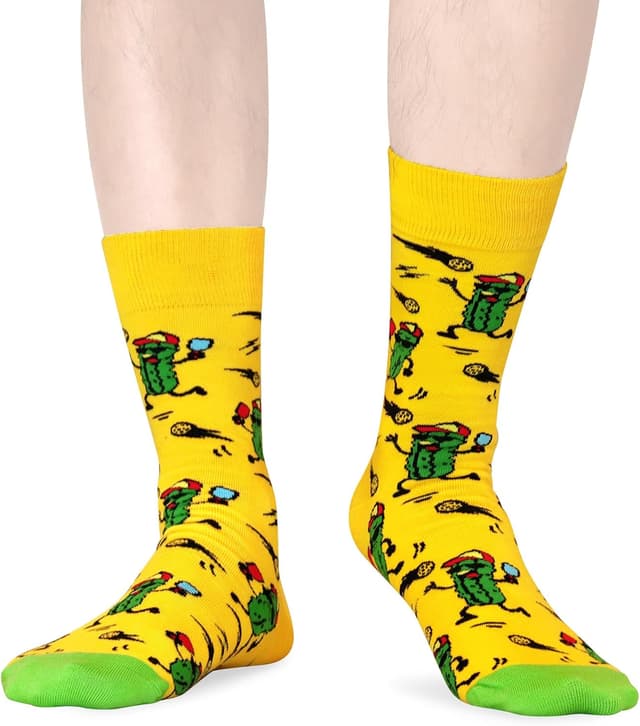 Detalle de WeciBor 4 Paar Herren Baumwollsocken mit bunten Spielball-Motiven (41–46)