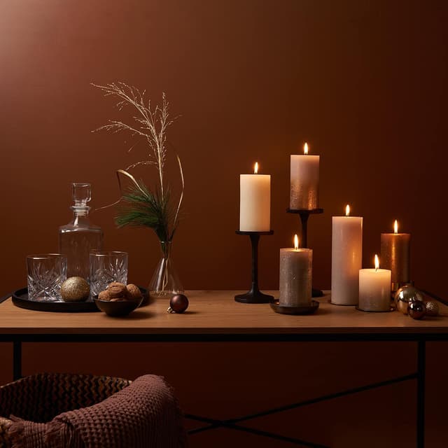 Detalle de Bolsius Rustik Stumpenkerzen 19×7 cm, 4er-Pack 🕯