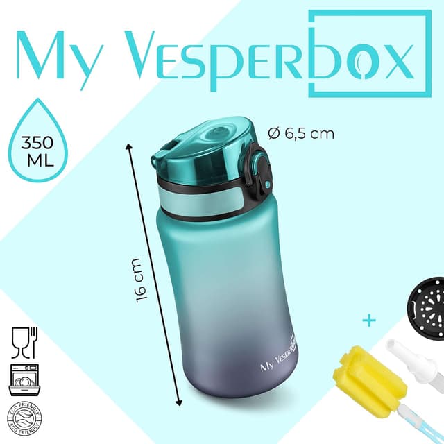 Detalle 2 de Kinder-Wasserflasche 350 ml für Schule