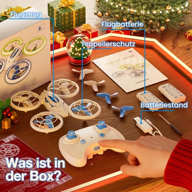 Detalle de Mini Drohne Kinder LED 2 Akkus