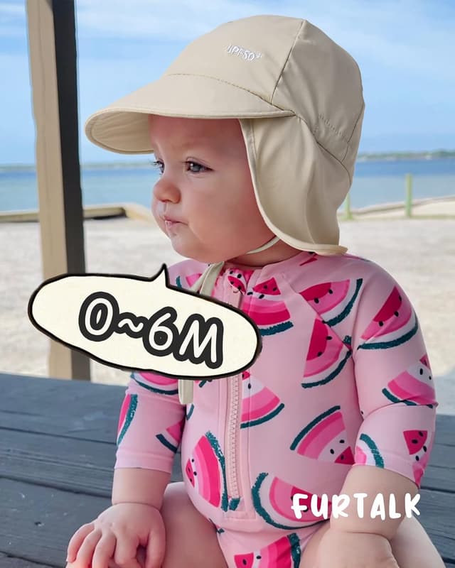 Thumbnail 4 de FURTALK Baby Sonnenhut mit Nackenklappe, UPF 50+ und verstellbarem Kinnband (Unisex)