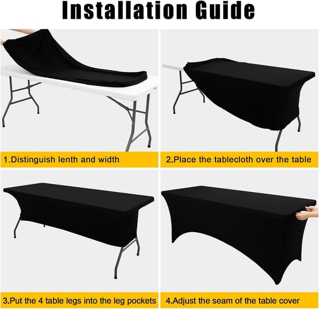 Thumbnail 4 de Smiry 2 Pack Spandex Table Cloth 72in