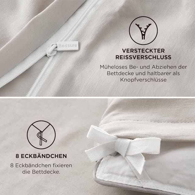 Thumbnail 4 de BEDSURE Bettwäsche 200x200 weich und atmungsaktiv