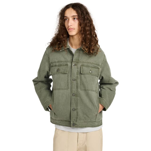 Detalle de Element Chaqueta de hombre Trucker Canvas Element en lona con algodón reciclado