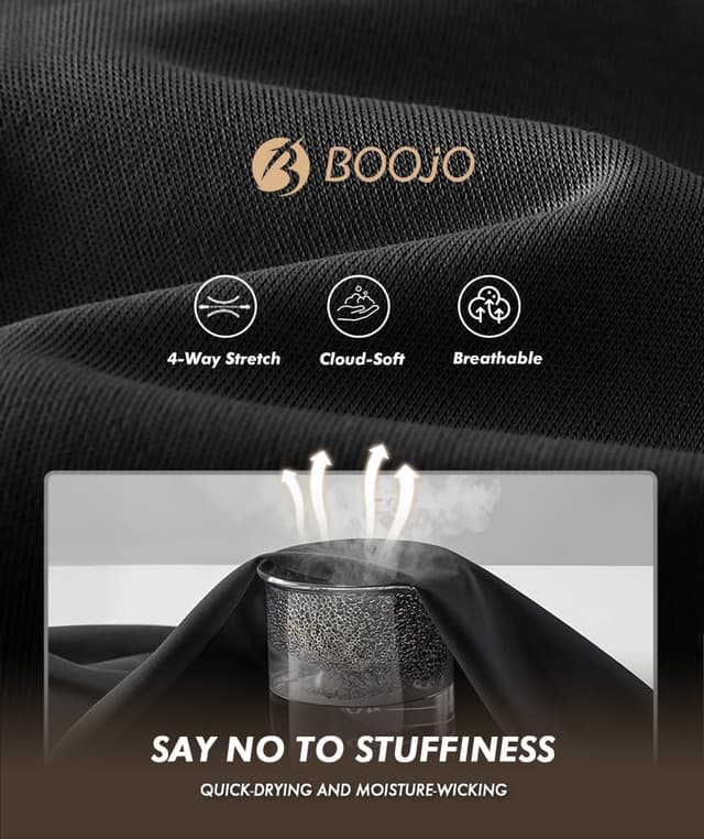 Detalle de BOOJO 7-Pack Men’s Workout Shirts (Quick-Dry Moisture-Wicking Short-Sleeve Tees)