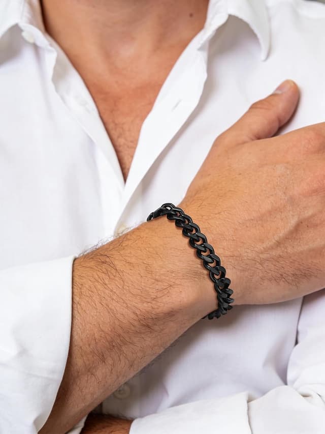 Detalle 2 de FindChic Panzerarmband aus Edelstahl mit Schmuckbox, 5/7/9/12 mm