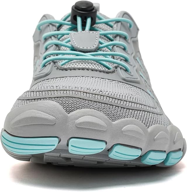 Detalle de HOBIBEAR unisex wide trail trainers with zero-drop sole and breathable knit upper