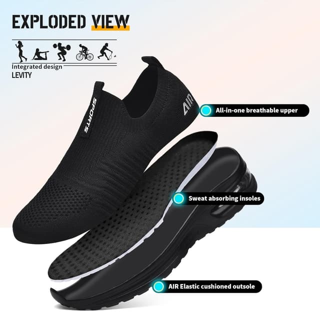 Detalle de Slip on femme respirant, basket mode