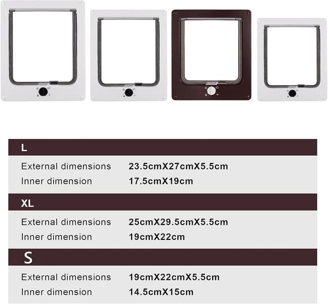 Detalle de Chatière pour chat avec magnétique à 4 voies et tunnel L-23,5 × 27 × 5,5 cm (blanc)