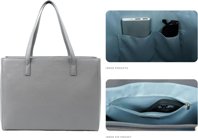 Detalle 2 de Tommy & Kate GLORIA Spacious Tote Bag for Women with Zipped Compartment & Inner Pocket