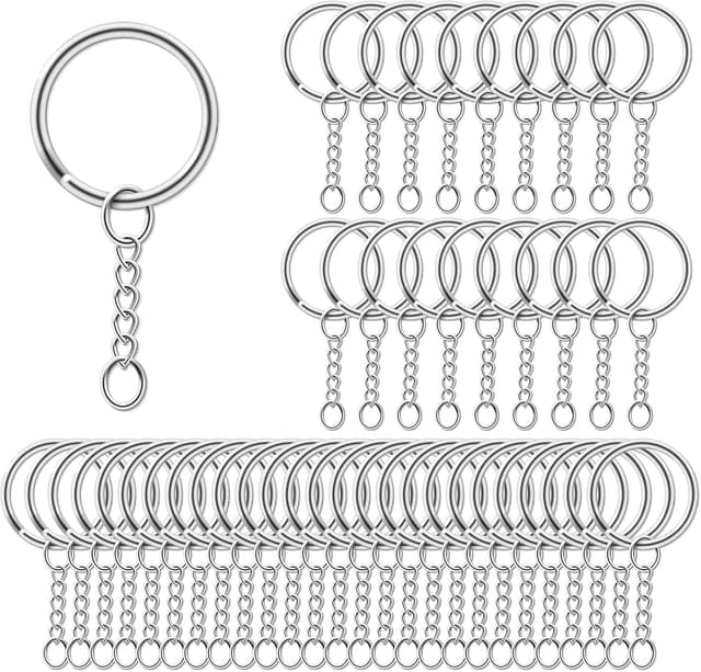 Imagen de AiQInu 100 Pezzi Anelli Portachiavi con Catena 25 mm en OfertitasTOP