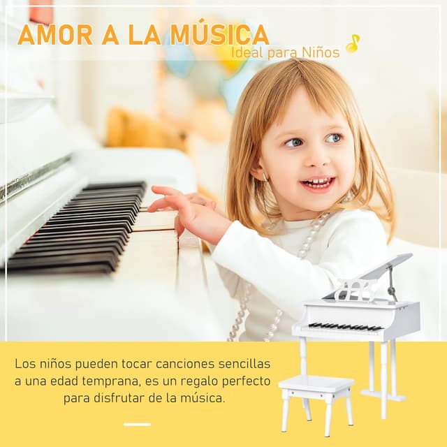 Thumbnail 2 de HOMCOM Piano de Cola Infantil 30 Teclas
