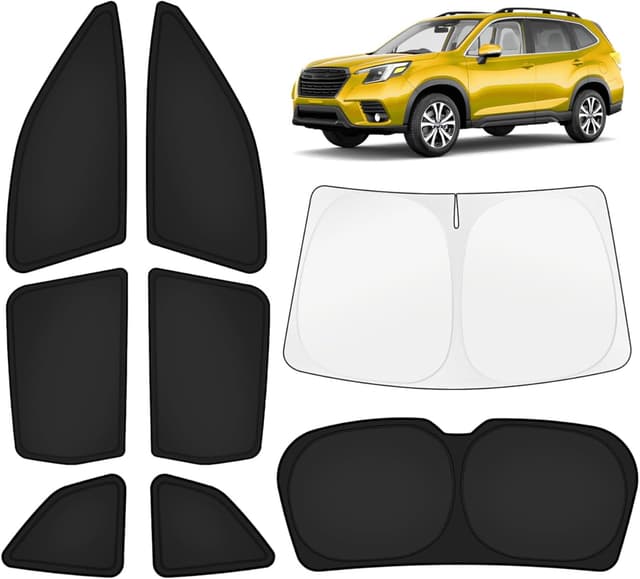 Detalle de KUST Car Window Shades for Subaru Forester 2019–2024 (8-Piece Full Set) — UV Block, Privacy & Camping Blackout