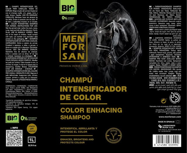Detalle 2 de MENFORSAN Champú color para Caballos 1L