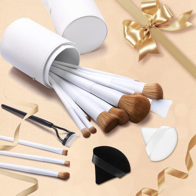 Detalle 2 de LUXBRU 20-Piece Makeup Brush Set with Case: Foundation, Powder, Eyes, Brows & More