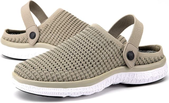 Detalle 2 de Clogs Hausschuhe für Herren & Damen – Pantoletten/Sandalen mit atmungsaktivem Netz und rutschfester Hartgummisohle