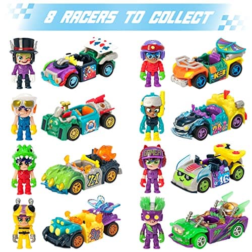 Thumbnail 3 de T-Racers Serie Glow Race colección completa de coches y pilotos 🎲
