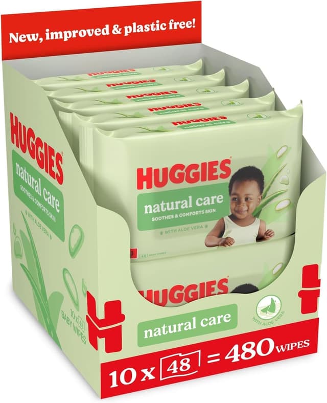 Detalle de Huggies Natural Care baby wipes 480 pack