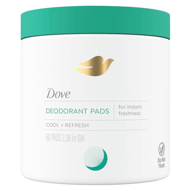 Detalle de Dove Deodorant Cleansing Pads for Women (Fresh Water Lily) — 60 Cooling, Odor-Neutralizing Wipes with Glycolic Acid