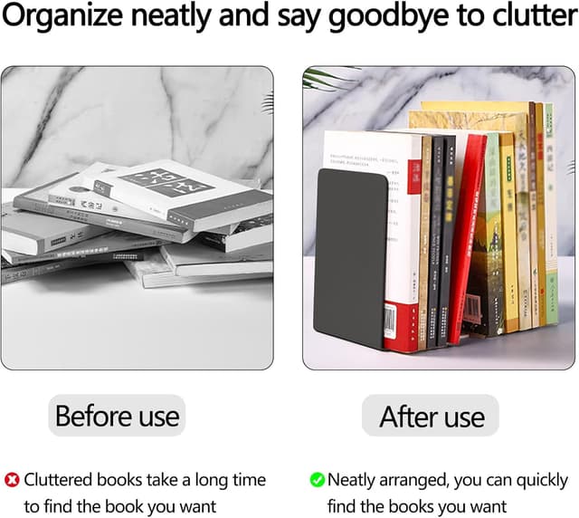 Detalle 2 de 8Pcs Black Decorative Metal Book Ends