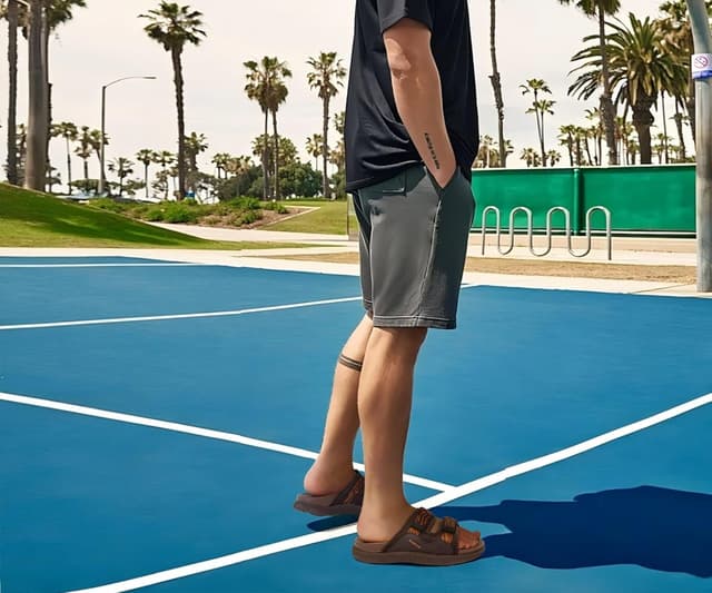 Detalle 2 de KuaiLu Men’s Orthotic Athletic Slide Sandals with Arch Support & Adjustable Strap