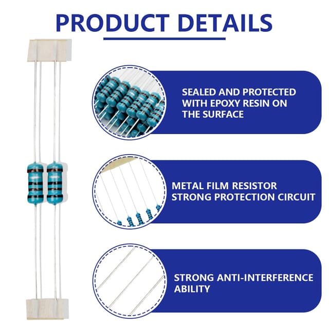 Detalle de Innfeeltech 6,8 kΩ Metallfilm-Widerstand 100 Stück 🔌