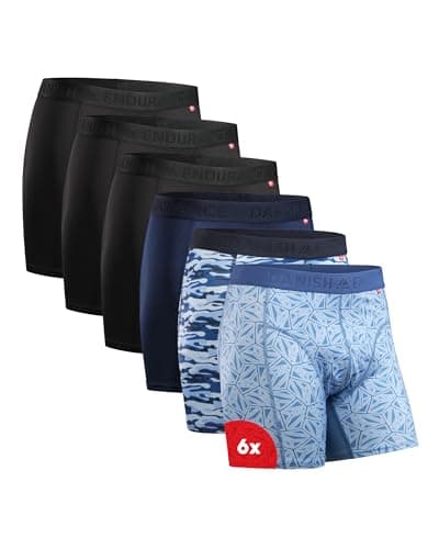 Detalle de DANISH ENDURANCE Calzoncillos bóxer deportivos hombre (pack de 6) transpirables y ajustados, talla L