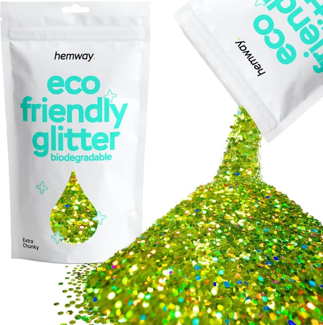 Imagen de Lime Green holographic biodegradable glitter 100g en OfertitasTOP