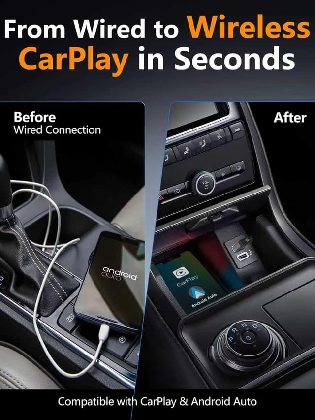 Detalle de ZOUHOE adaptateur CarPlay sans fil 2-en-1 (CarPlay & Android Auto) Plug & Play, design compact