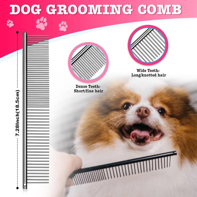 Detalle 2 de Dream Reach 7" Dog Grooming Scissors Kit (6CR stainless steel, 6 in 1 set) – Pink